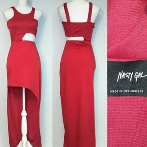❤Original Nasty Gal Cut Out Red Dress